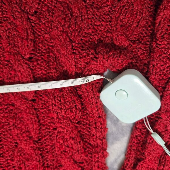 Abercrombie & Fitch Girls cable stitch crewneck sweater dark red size 15/16 - Picture 6 of 6